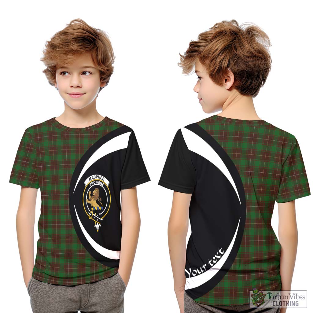 MacPhee Hunting Tartan Kid T-Shirt with Family Crest Circle Style Youth XL Size14 - Tartan Vibes Clothing