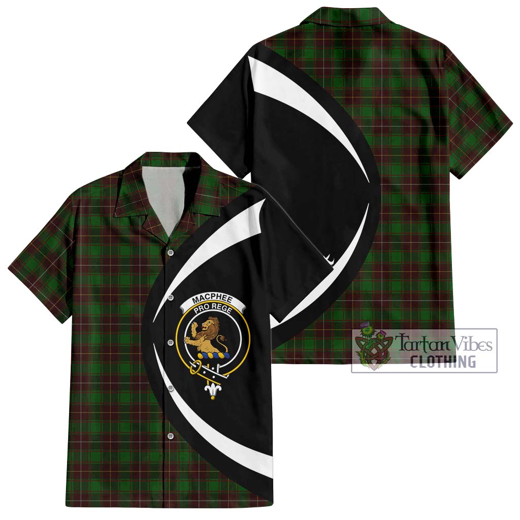 MacPhee Hunting Tartan Hawaiian Shirt with Family Crest Circle Style Kid - Tartan Vibes Clothing