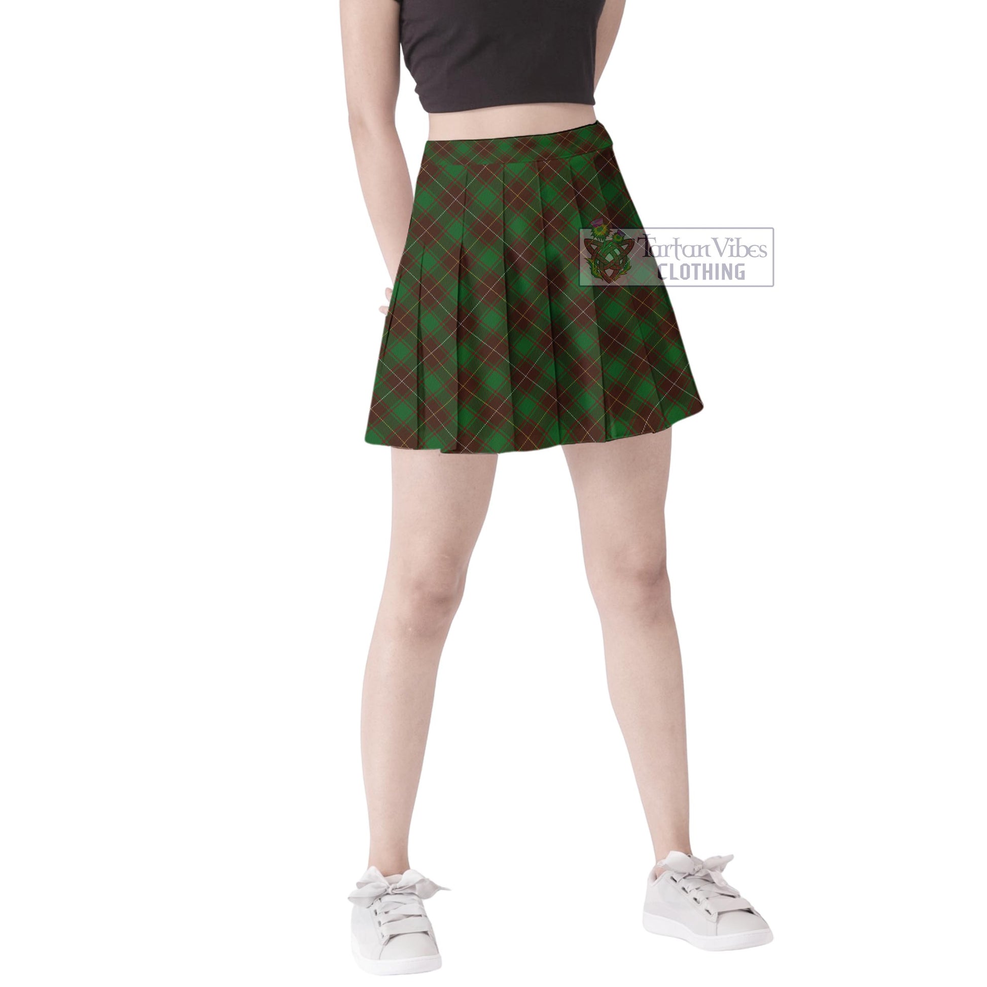 MacPhee Hunting Tartan Women's Plated Mini Skirt Cross Style Female - Tartan Vibes Clothing