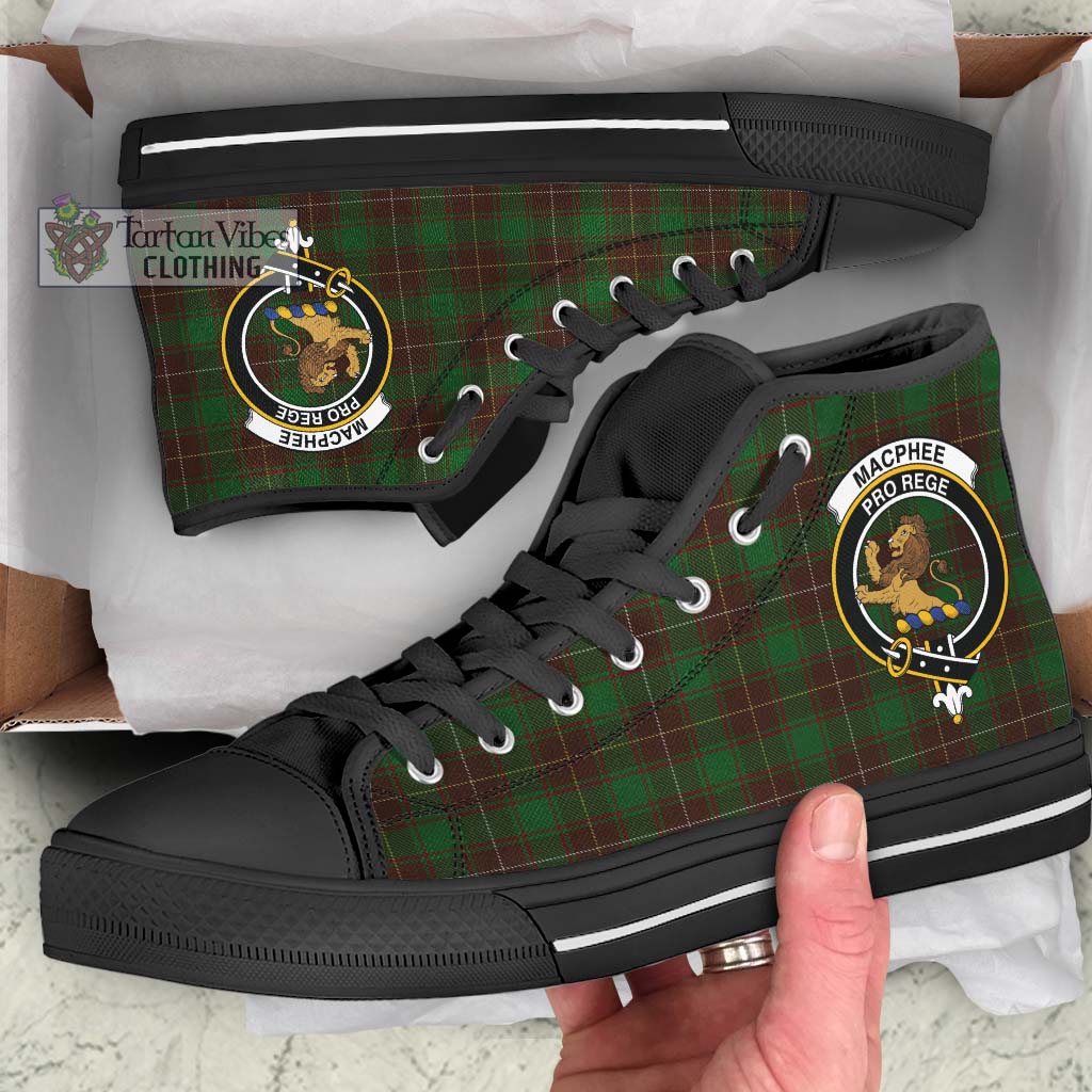 MacPhee Hunting Tartan High Top Shoes with Family Crest - Tartan Vibes Clothing