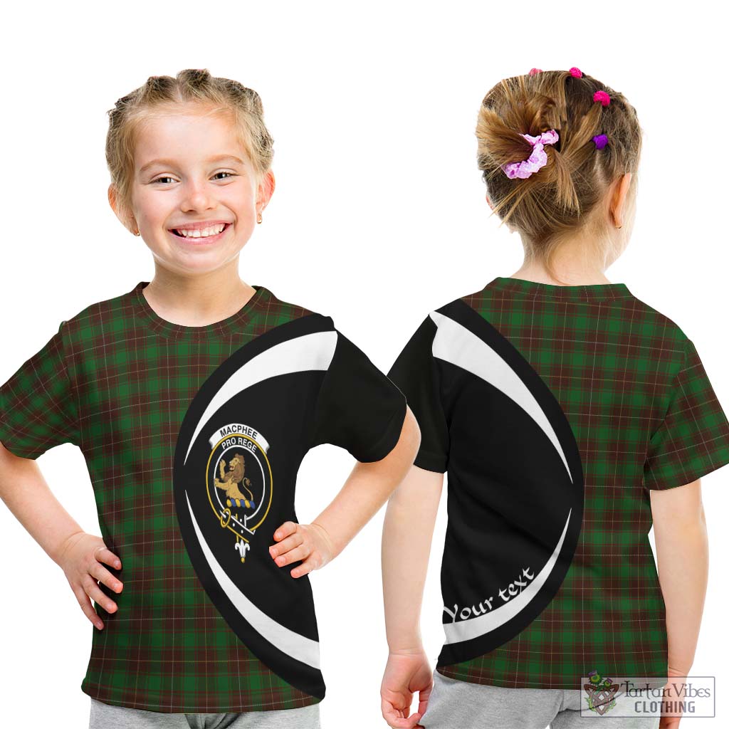 MacPhee Hunting Tartan Kid T-Shirt with Family Crest Circle Style - Tartan Vibes Clothing