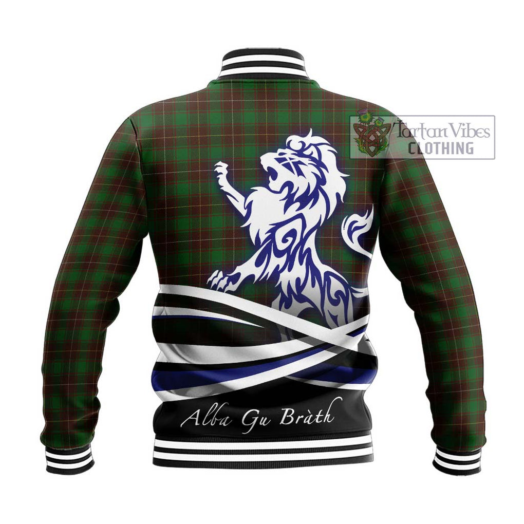 MacPhee Hunting Tartan Baseball Jacket with Alba Gu Brath Regal Lion Emblem - Tartan Vibes Clothing