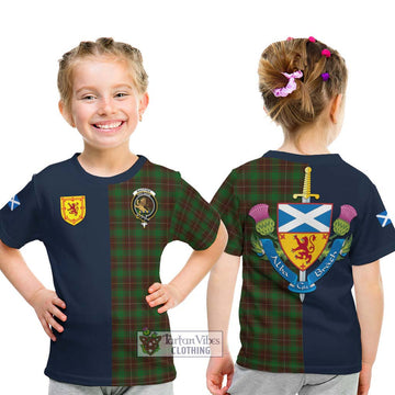 MacPhee Hunting Tartan Kid T-Shirt Alba with Scottish Lion Royal Arm Half Style - Tartan Vibes Clothing