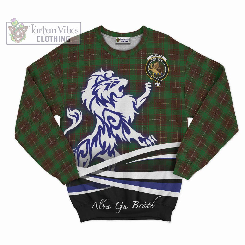 MacPhee Hunting Tartan Sweatshirt with Alba Gu Brath Regal Lion Emblem - Tartan Vibes Clothing
