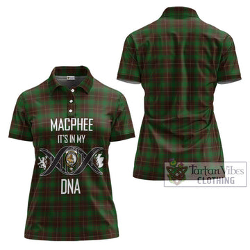 MacPhee Hunting Tartan Women's Polo Shirt with Family Crest DNA In Me Style - Tartan Vibes Clothing