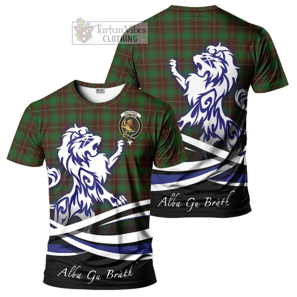 Tartan Vibes Clothing MacPhee Hunting Tartan Cotton T-shirt with Alba Gu Brath Regal Lion Emblem