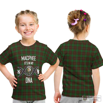 MacPhee Hunting Tartan Kid T-Shirt with Family Crest DNA In Me Style - Tartan Vibes Clothing
