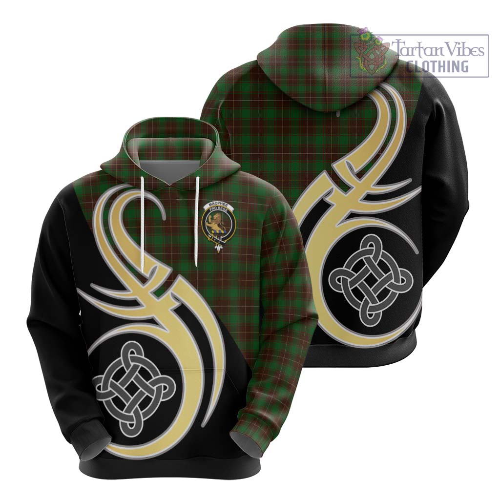 MacPhee Hunting Tartan Hoodie with Family Crest and Celtic Symbol Style - Tartan Vibes Clothing