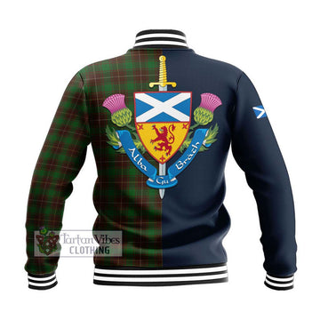 MacPhee Hunting Tartan Baseball Jacket Alba with Scottish Lion Royal Arm Half Style - Tartan Vibes Clothing