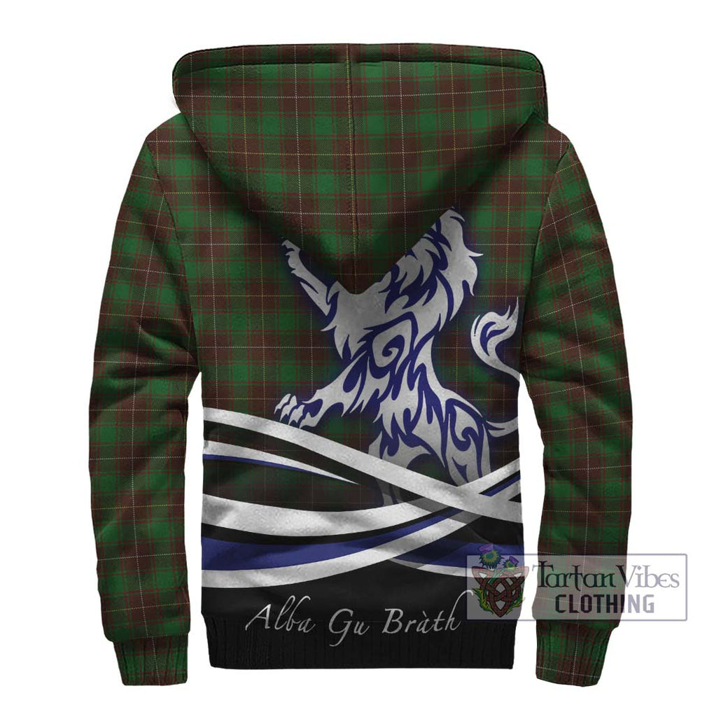 MacPhee Hunting Tartan Sherpa Hoodie with Alba Gu Brath Regal Lion Emblem - Tartan Vibes Clothing