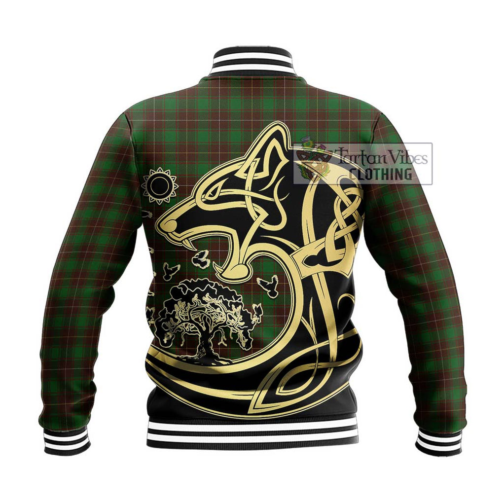 MacPhee Hunting Tartan Baseball Jacket with Family Crest Celtic Wolf Style - Tartan Vibes Clothing