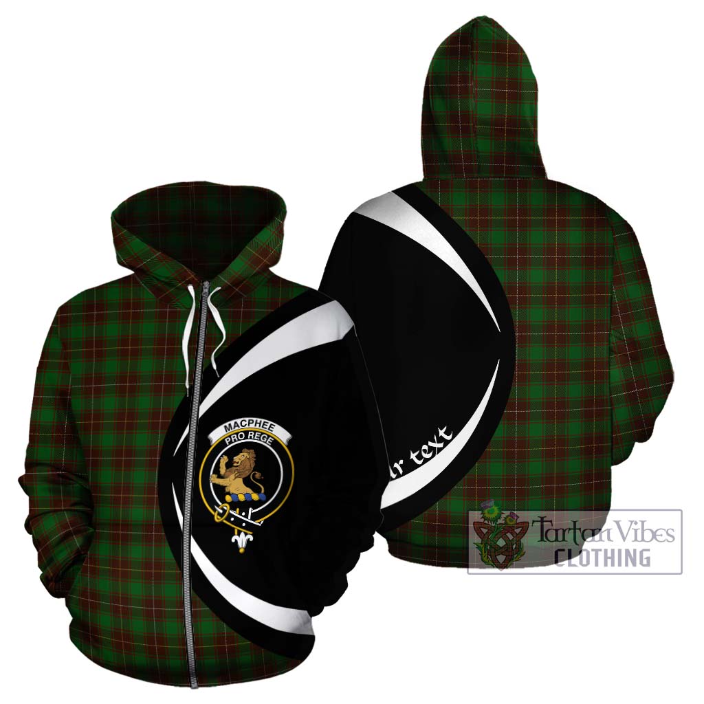 MacPhee Hunting Tartan Hoodie with Family Crest Circle Style - Tartan Vibes Clothing