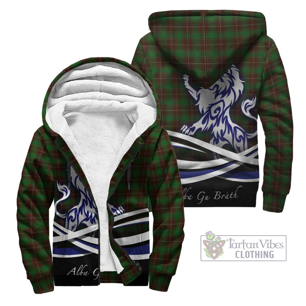 MacPhee Hunting Tartan Sherpa Hoodie with Alba Gu Brath Regal Lion Emblem Unisex - Tartan Vibes Clothing
