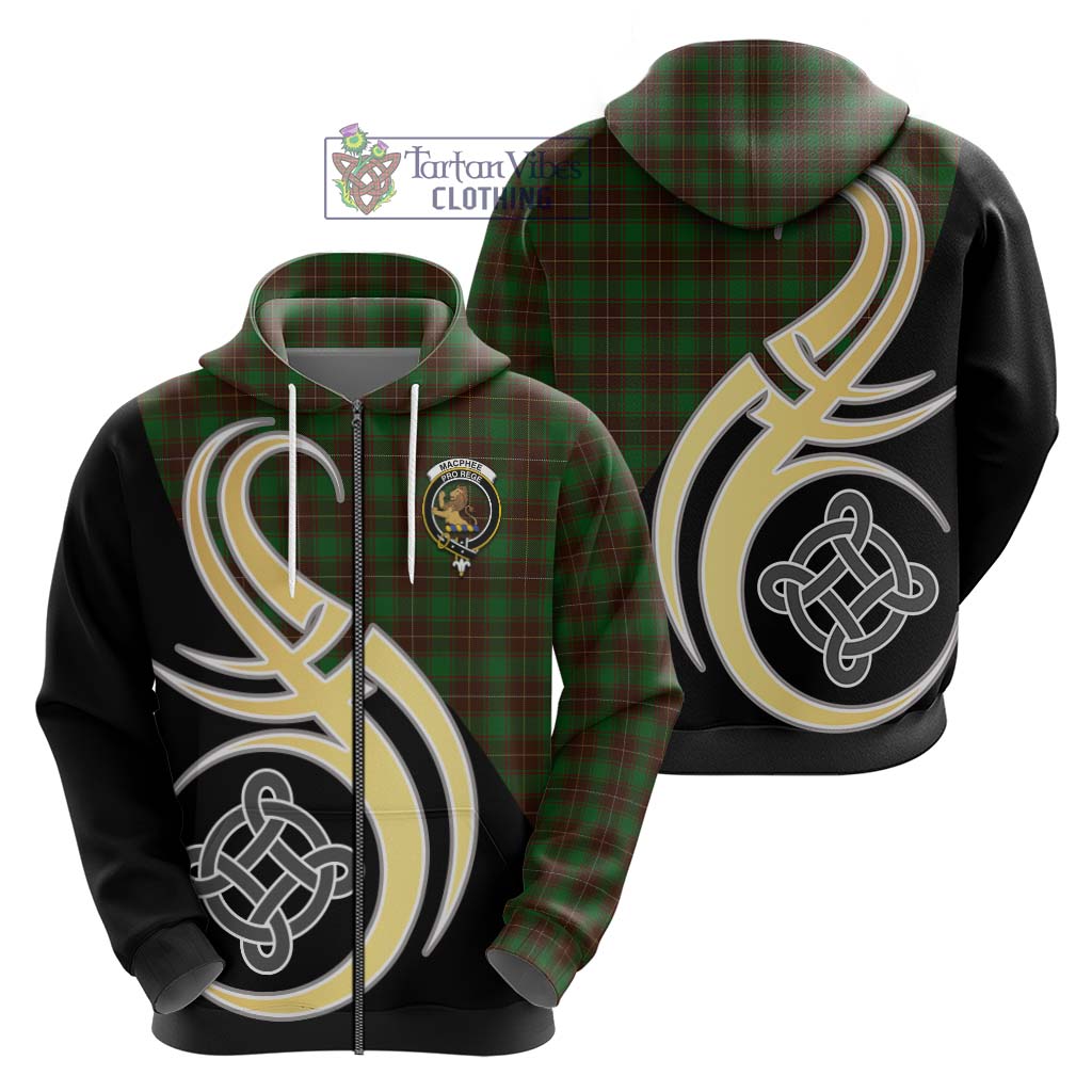 MacPhee Hunting Tartan Hoodie with Family Crest and Celtic Symbol Style - Tartan Vibes Clothing