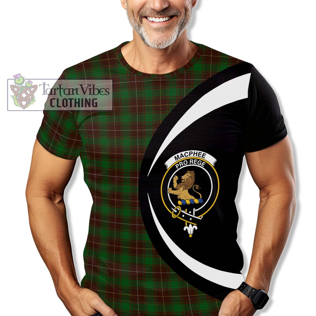MacPhee Hunting Tartan T-Shirt with Family Crest Circle Style - Tartan Vibes Clothing