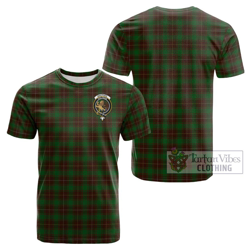 MacPhee Hunting Tartan Cotton T-Shirt with Family Crest Kid's Shirt - Tartanvibesclothing Shop