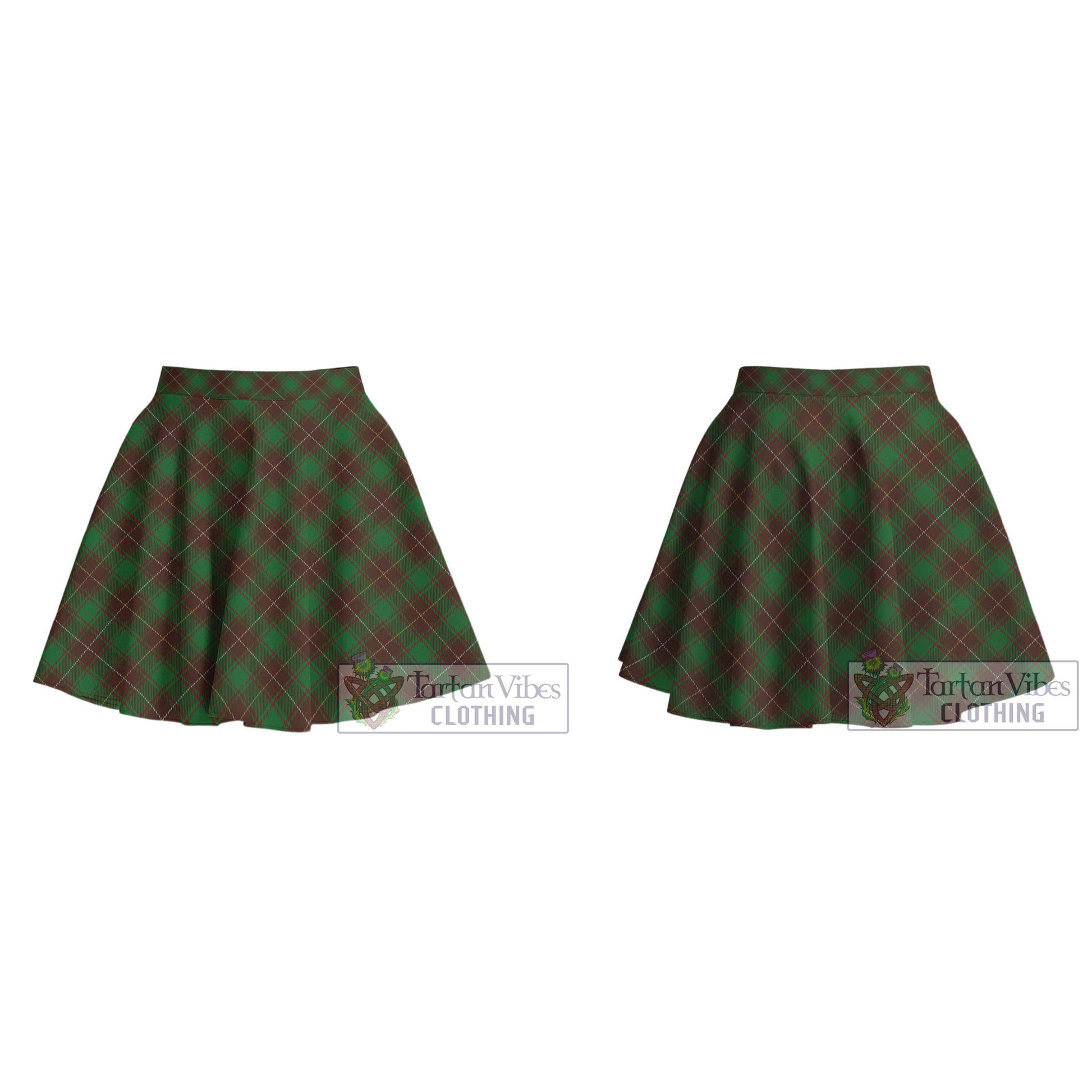 MacPhee Hunting Tartan Women's Plated Mini Skirt Cross Style - Tartan Vibes Clothing