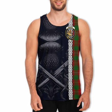 MacPhee (McPhee) Tartan Men's Tank Top with Family Crest Cross Sword Thistle Celtic Vibes Men - Tartan Vibes Clothing