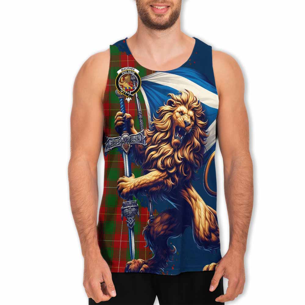 MacPhee (McPhee) Tartan Family Crest Men's Tank Top with Scottish Majestic Lion Men - Tartan Vibes Clothing