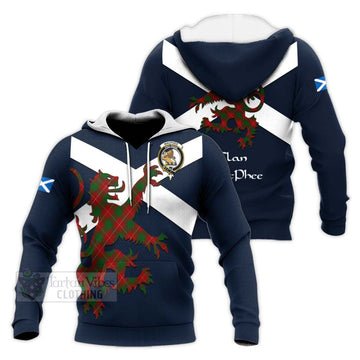 MacPhee (McPhee) Tartan Lion Rampant Knitted Hoodie Proudly Display Your Heritage with Alba Gu Brath and Clan Name Unisex Knitted Pullover Hoodie - Tartan Vibes Clothing