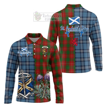 MacPhee (McPhee) Tartan Long Sleeve Polo Shirt Happy St. Andrew's Day Half Tartan Style Unisex - Tartan Vibes Clothing