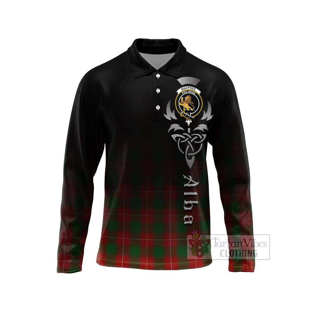 MacPhee (McPhee) Tartan Long Sleeve Polo Shirt Featuring Alba Gu Brath Family Crest Celtic Inspired Unisex - Tartan Vibes Clothing