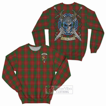 MacPhee (McPhee) Tartan Sweatshirt with Family Crest Celtic Skull Style Unisex - Tartan Vibes Clothing