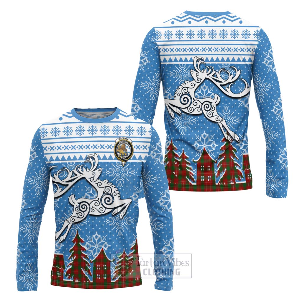 MacPhee (McPhee) Clan Christmas Long Sleeve T-Shirt Celtic Reindeer Style Unisex - Tartan Vibes Clothing