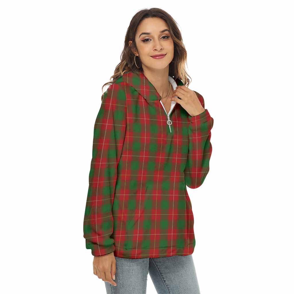 MacPhee (McPhee) Tartan Women's Borg Fleece Hoodie with Half Zip Female - Tartan Vibes Clothing