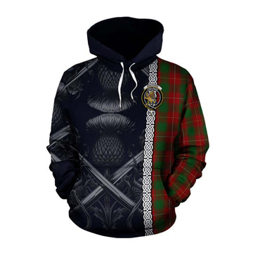MacPhee (McPhee) Tartan Cotton Hoodie with Family Crest Cross Sword Thistle Celtic Vibes Pullover Hoodie XS - Tartan Vibes Clothing