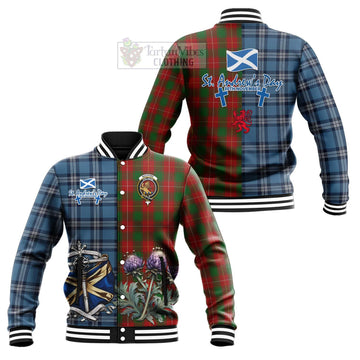 MacPhee (McPhee) Tartan Baseball Jacket Happy St. Andrew's Day Half Tartan Style Unisex - Tartan Vibes Clothing