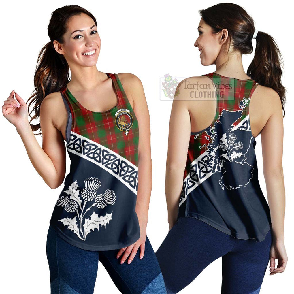 MacPhee (McPhee) Tartan Women's Racerback Tanks Featuring Thistle and Scotland Map 4XL - Tartan Vibes Clothing
