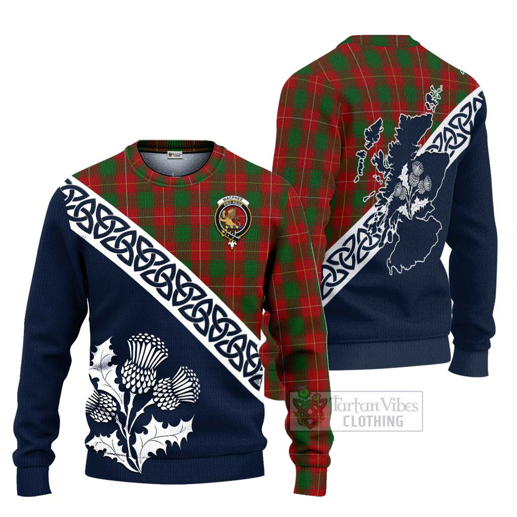 MacPhee (McPhee) Tartan Ugly Sweater Featuring Thistle and Scotland Map Unisex - Tartan Vibes Clothing