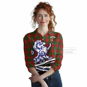 MacPhee (McPhee) Tartan Women's Casual Shirt with Alba Gu Brath Regal Lion Emblem Female - Tartan Vibes Clothing