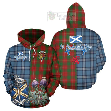 MacPhee (McPhee) Tartan Hoodie Happy St. Andrew's Day Half Tartan Style Zip Hoodie - Tartan Vibes Clothing