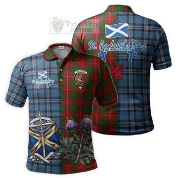 MacPhee (McPhee) Tartan Polo Shirt Happy St. Andrew's Day Half Tartan Style Kid - Tartan Vibes Clothing