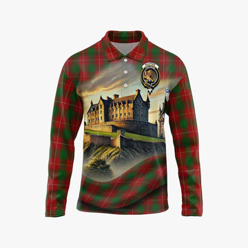 MacPhee (McPhee) Tartan Family Crest Long Sleeve Polo Shirt with Scottish Ancient Castle Style Unisex - Tartan Vibes Clothing