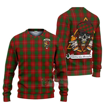 MacPhee (McPhee) Tartan Ugly Sweater with Family Crest and Bearded Skull Holding Bottles of Whiskey Unisex - Tartan Vibes Clothing