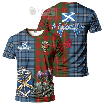 MacPhee (McPhee) Tartan T-Shirt Happy St. Andrew's Day Half Tartan Style Kid's Shirt - Tartan Vibes Clothing