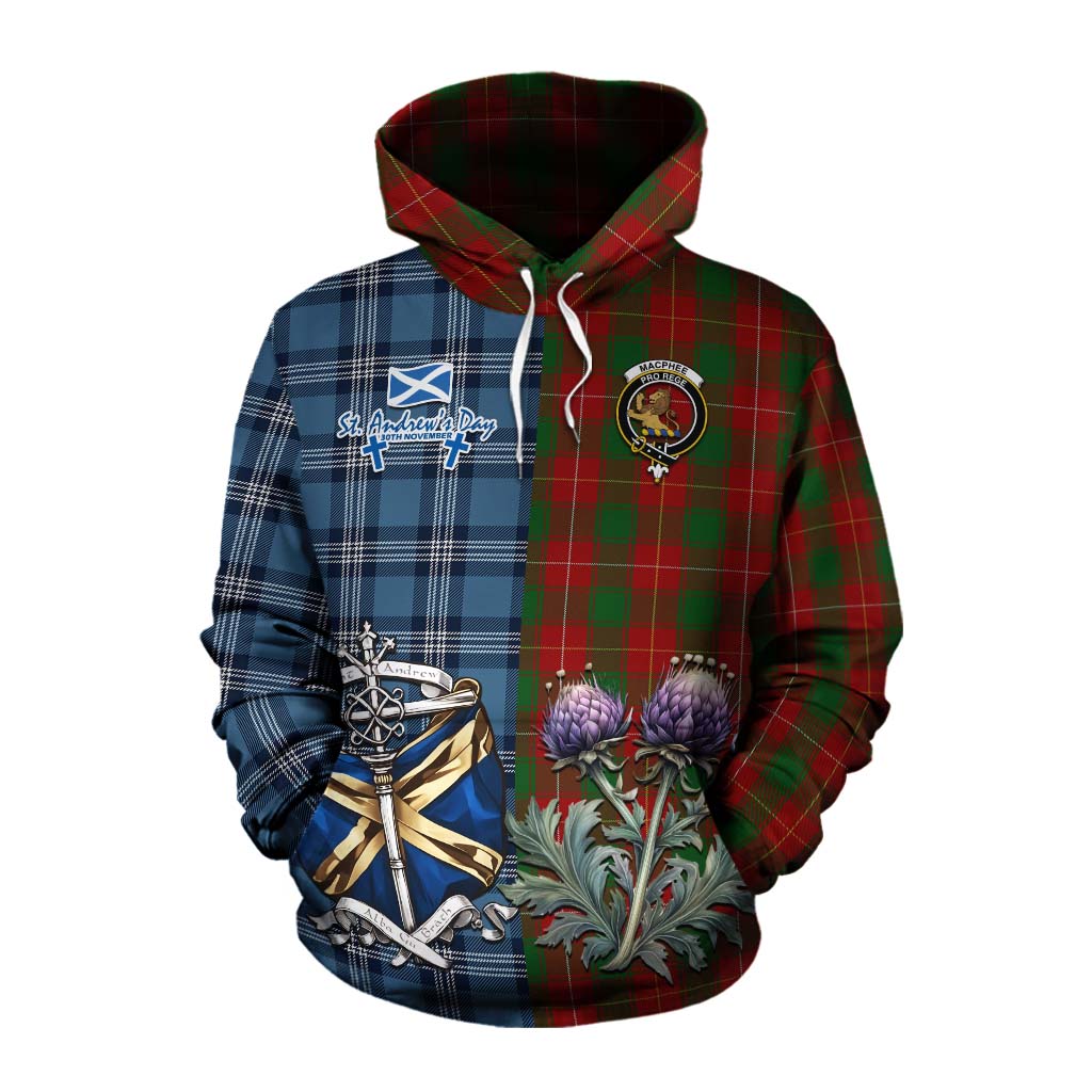 MacPhee (McPhee) Tartan Cotton Hoodie Happy St. Andrew's Day Half Tartan Style Pullover Hoodie XS - Tartan Vibes Clothing