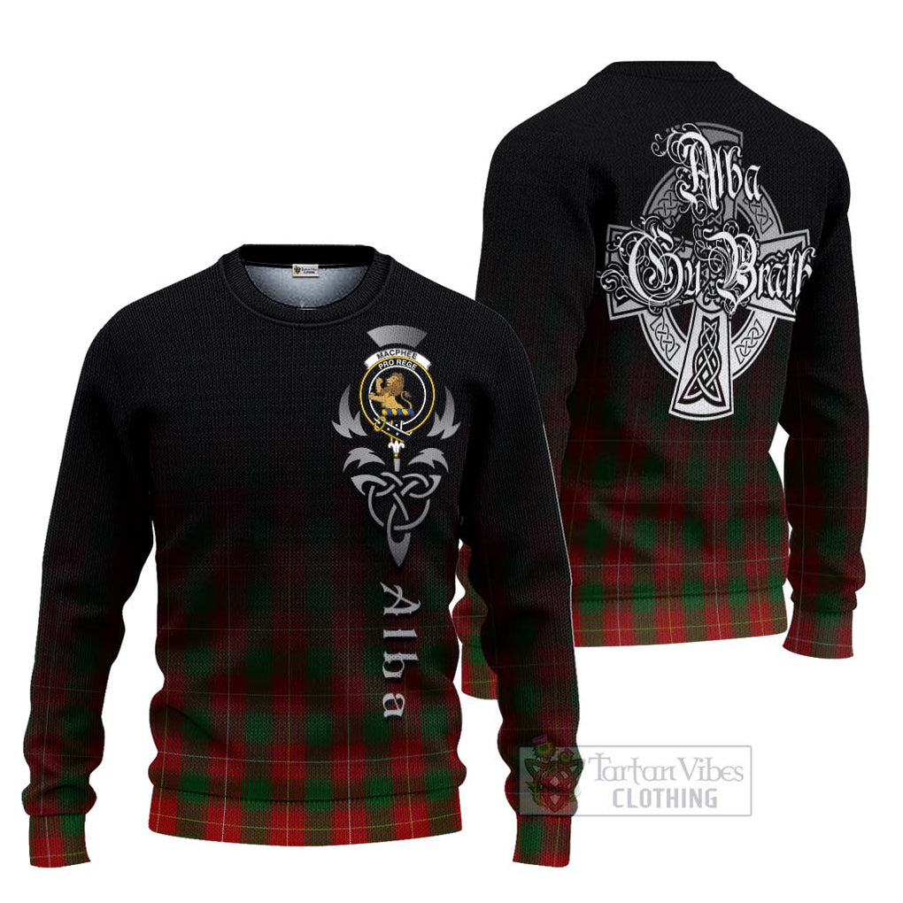 MacPhee (McPhee) Tartan Ugly Sweater Featuring Alba Gu Brath Family Crest Celtic Inspired Unisex - Tartan Vibes Clothing