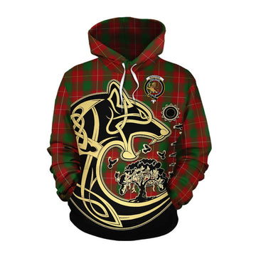 MacPhee (McPhee) Tartan Cotton Hoodie with Family Crest Celtic Wolf Style Pullover Hoodie XS - Tartan Vibes Clothing