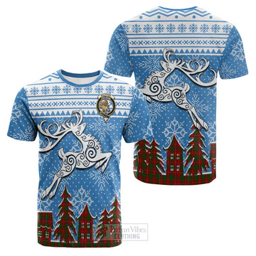 MacPhee (McPhee) Clan Christmas Cotton T-shirt Celtic Reindeer Style Kid's Shirt - Tartan Vibes Clothing