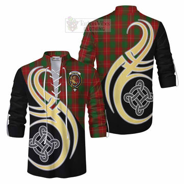 MacPhee (McPhee) Tartan Ghillie Kilt Shirt with Family Crest and Celtic Symbol Style Men - Tartan Vibes Clothing