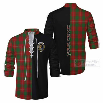 MacPhee (McPhee) Tartan Ghillie Kilt Shirt with Family Crest and Half Of Me Style Men - Tartan Vibes Clothing