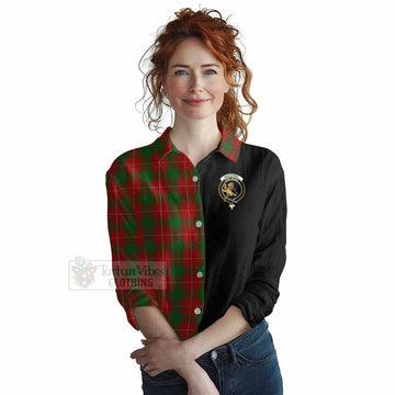 MacPhee (McPhee) Tartan Women's Casual Shirt with Family Crest and Half Of Me Style Female - Tartan Vibes Clothing