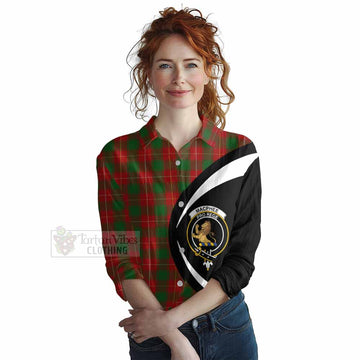 MacPhee (McPhee) Tartan Women's Casual Shirt with Family Crest Circle Style Female - Tartan Vibes Clothing