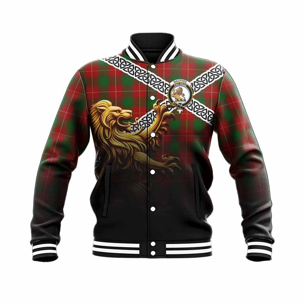 MacPhee (McPhee) Crest Tartan Baseball Jacket with Golden Lion Emblem Celtic Style Unisex - Tartan Vibes Clothing