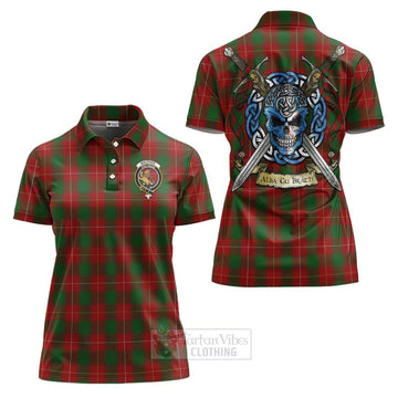 MacPhee (McPhee) Tartan Women's Polo Shirt with Family Crest Celtic Skull Style Women - Tartan Vibes Clothing
