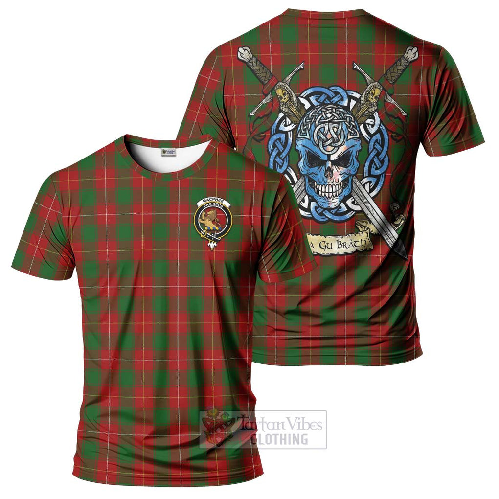 MacPhee (McPhee) Tartan T-Shirt with Family Crest Celtic Skull Style Kid's Shirt - Tartan Vibes Clothing